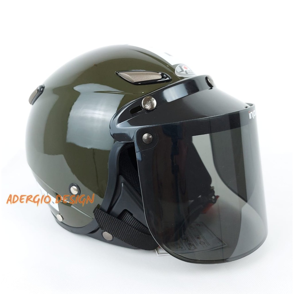  Helm Motor SNI  Bogo JPN Momo 07 Hijau Army Glossy Full Cat 