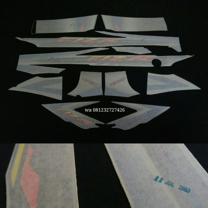 Yamaha fiz f1z R 2003 hitam silver stiker striping original baru