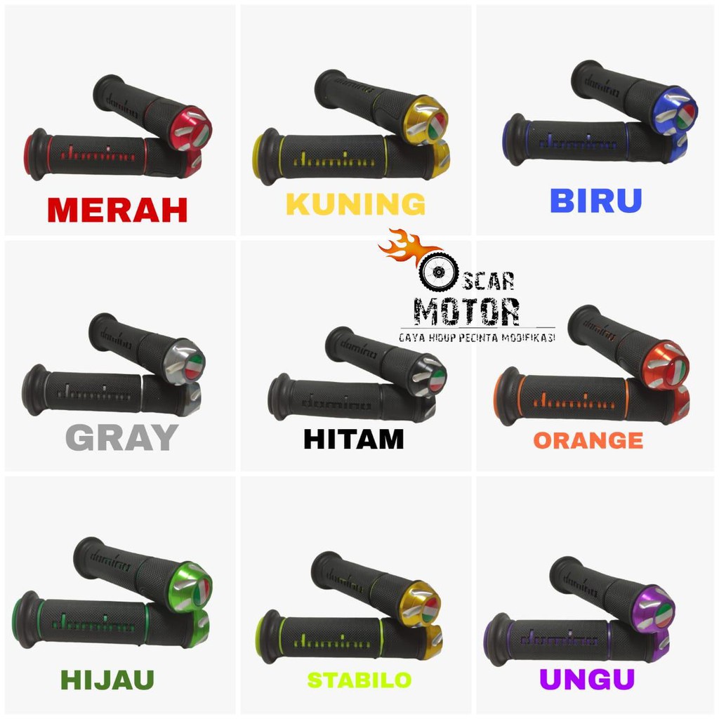 Grip jalu cnc Domino Clasic 711 Handgrip Stang Handfat Pro Peganggan Stir Universal Semua Motor motor