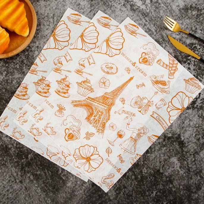 

READY COD kertas roti motif / wax paper / baking paper motif 28x38cm 25lembar OBRAL Kode 839