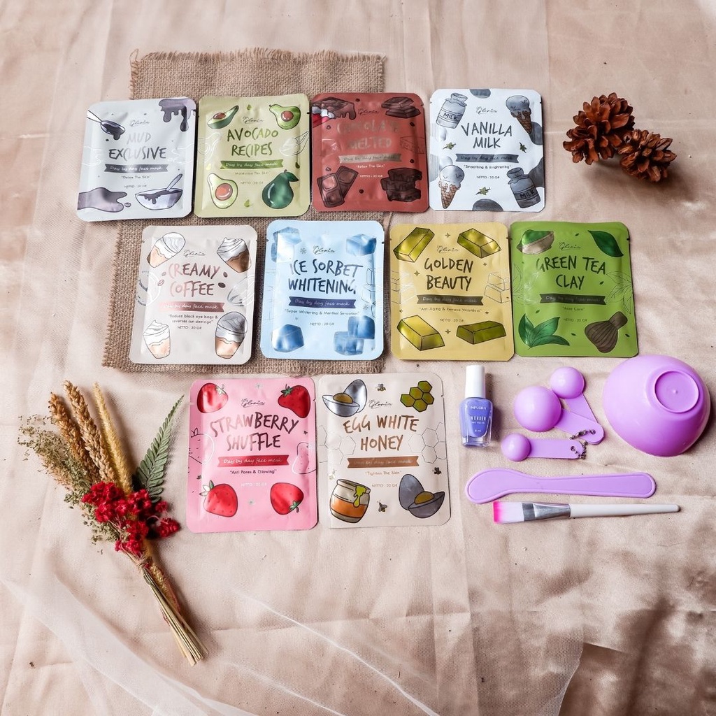MASKER BUBUK LEA GLORIA 20gr || KEMASAN BARU 20gr ORIGINAL