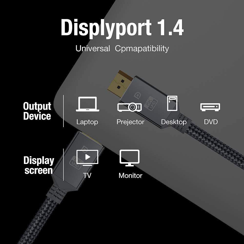 Monitor Kabel DP Ke DP Atas HDR 2K 165Hz Displayport Cord