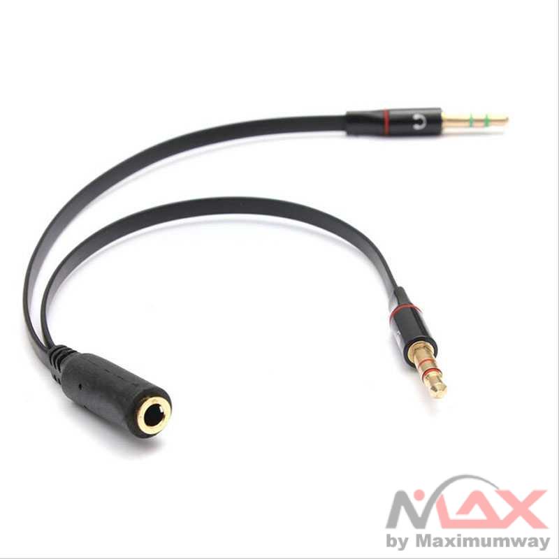 Taffware Splitter Audio Jack 3.5mm Female Dual 3.5mm Male (Mic+Hear) 3.5mm Y split Y Splitter 2 Jack Male to 1 Female Headphone Microphone Audio Adapter Cable Connector