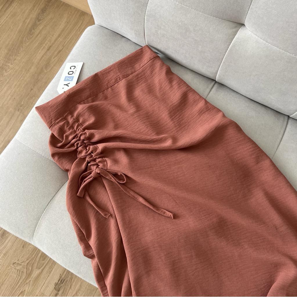 Tamara Skirt - Rok Serut Casual Flowy - Midi Maxi Ruched Skirt - Rok Wanita Korean Look-Velvet