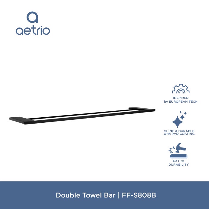 Aetrio Double Towel Bar | FF-S8508B | Accessories | Aksesoris Kamar Mandi | Gantungan Handuk