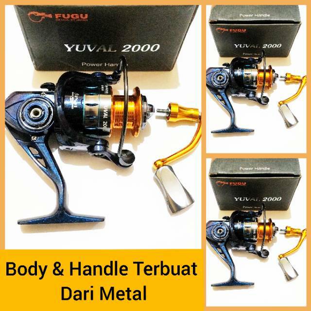 Reel FUGU YUVAL 1000 2000 (12+1 Bearings) POWER HANDLE BAHAN METAL