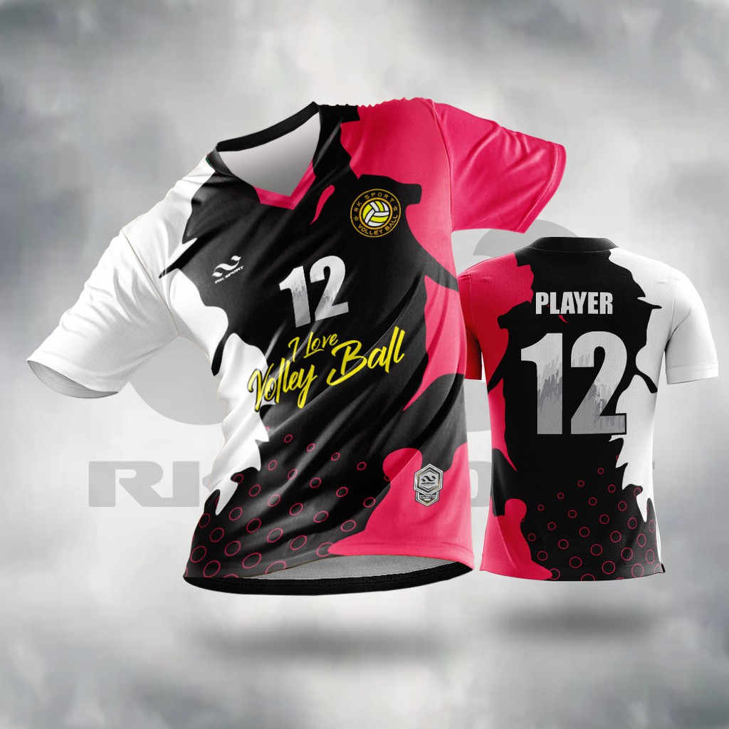 JERSEY VOLI PINK HITAM