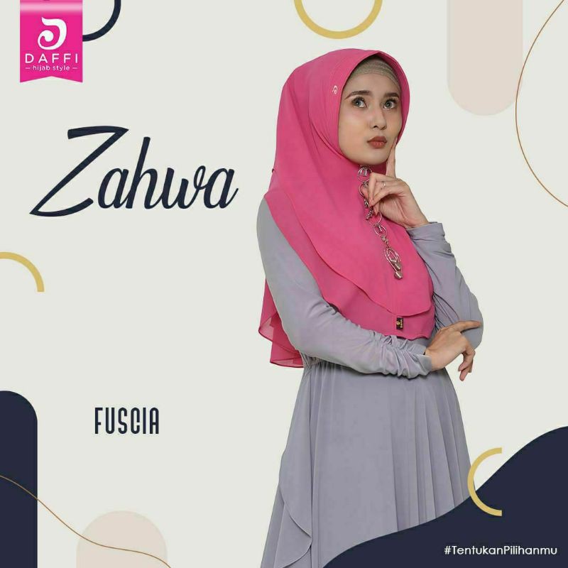 Zahwa hijab Instant BEST SELLER ORI Daffi Hijab / Hijab dua layer material cerutty babydoll