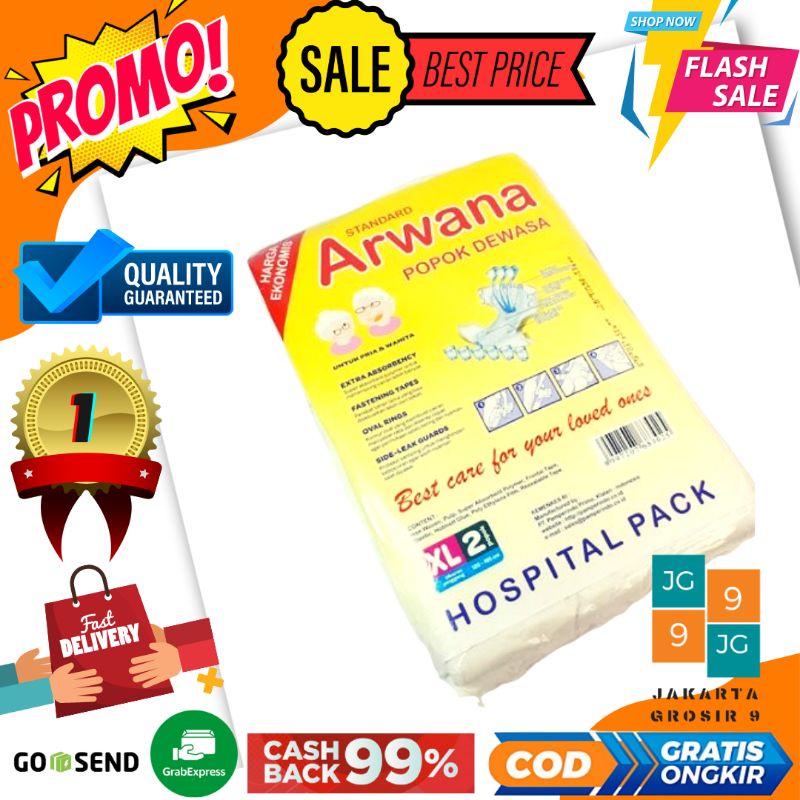 POPOK PEREKAT ARWANA POPOK DEWASA SIZE M / L / XL ISI 12