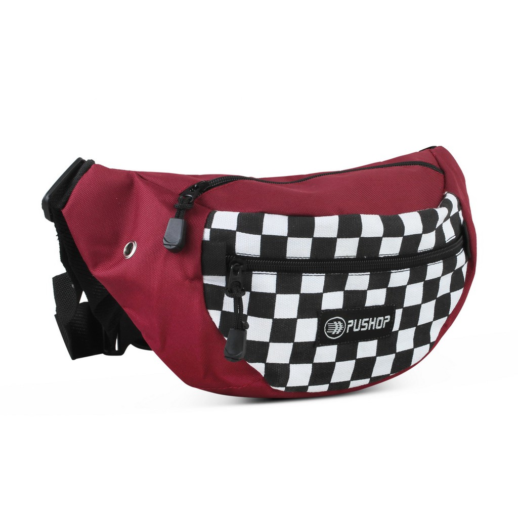 Tas Waistbag Kanvas Pria Catur Pushop PUSHOP AUTHENTIC Termurah Bayar Ditempat COD