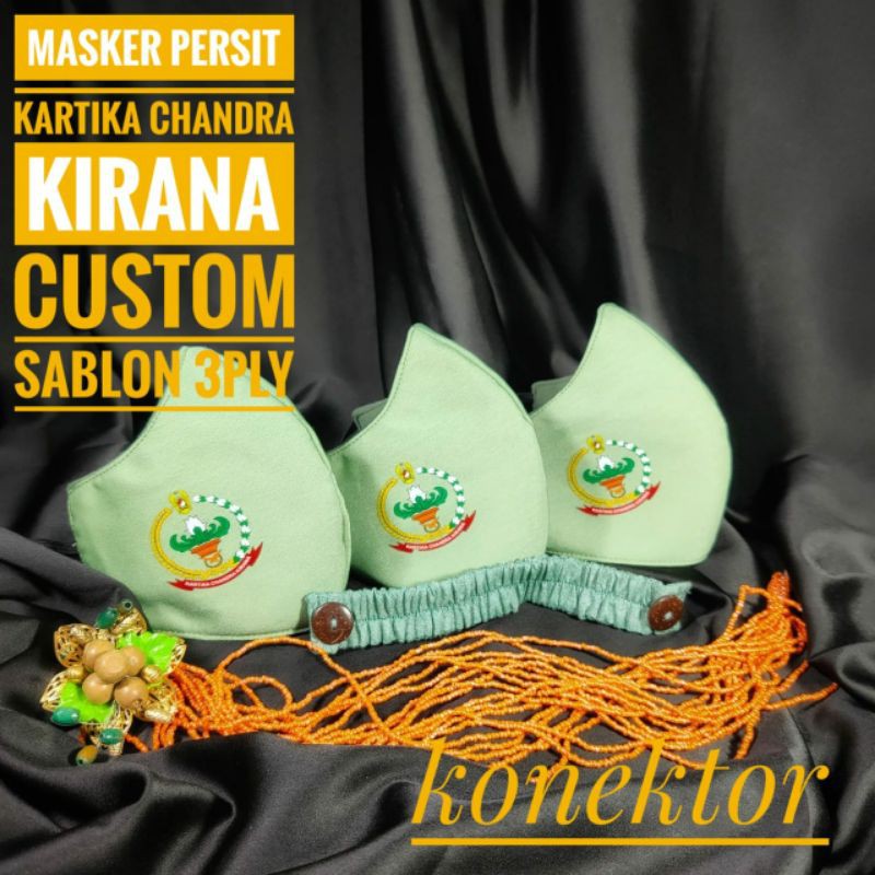 masker Batik Persit 3 ply / persit kartika candra kirana polos sablon/ bordir