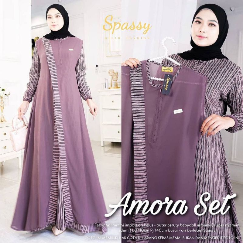 gamis 2in1 AMORA SET LAVE