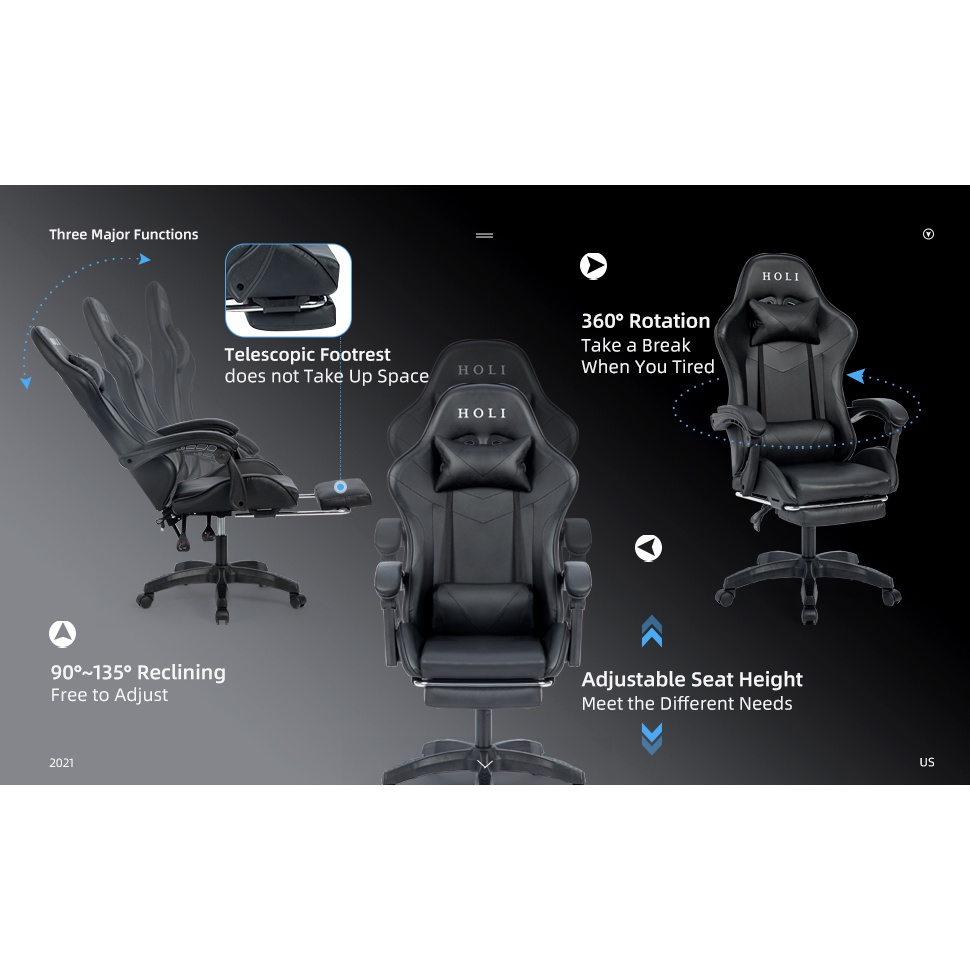 KHUSUS GOJEK HOLI Kursi Gaming Chair Computer Bangku Gaming Game Murah HL-502