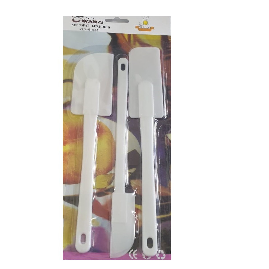 SPATULA SET / SPATULA PLASTIK 3 IN 1 PUTIH