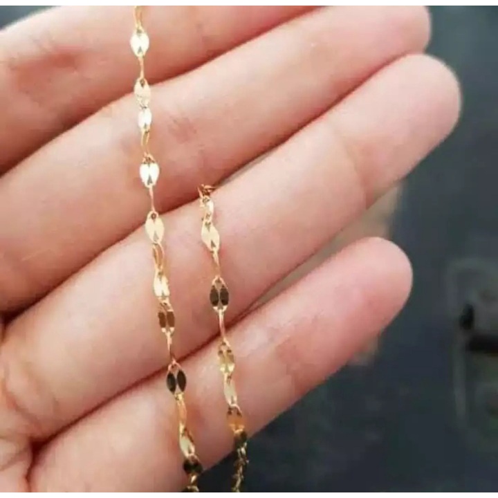 KALUNG Model Rantai Pecah Kopi TITANIUM FASHION PRIA DAN WANITA ANTI KARAT DAN ANTI LUNTUR GOLD