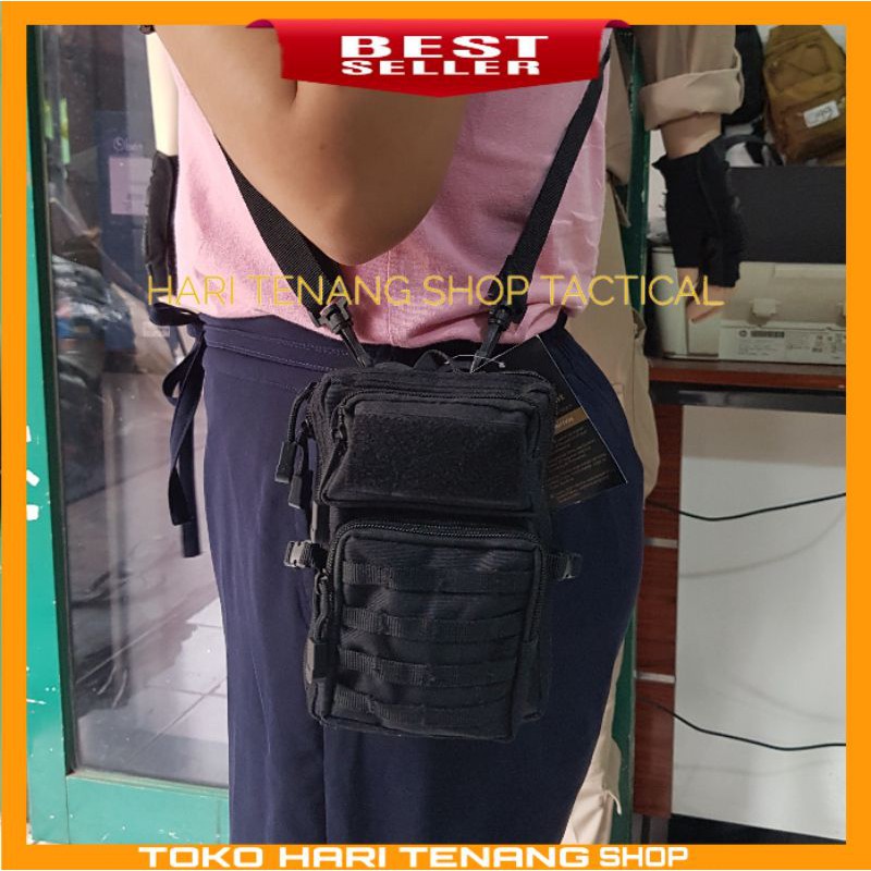 TAS SELEMPANG HP TAS PINGGANG MINI HITAM KODE 231