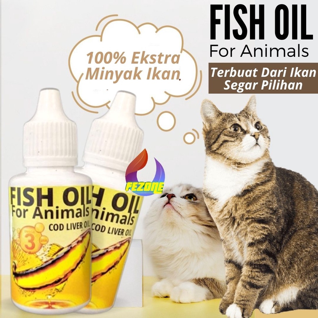 Minyak Ikan Vitamin Kucing Kitten Peningkat Imun FISH OIL CAT 30ml FEZONE