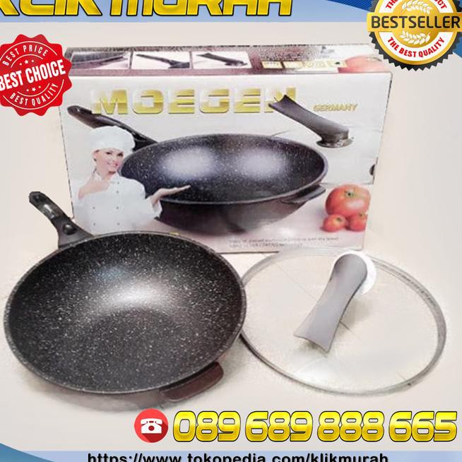 ♠ PANCI WOK MARBLE COATING MARBEL MOGEN GERMANY WAJAN ANTI LENGKET ❂