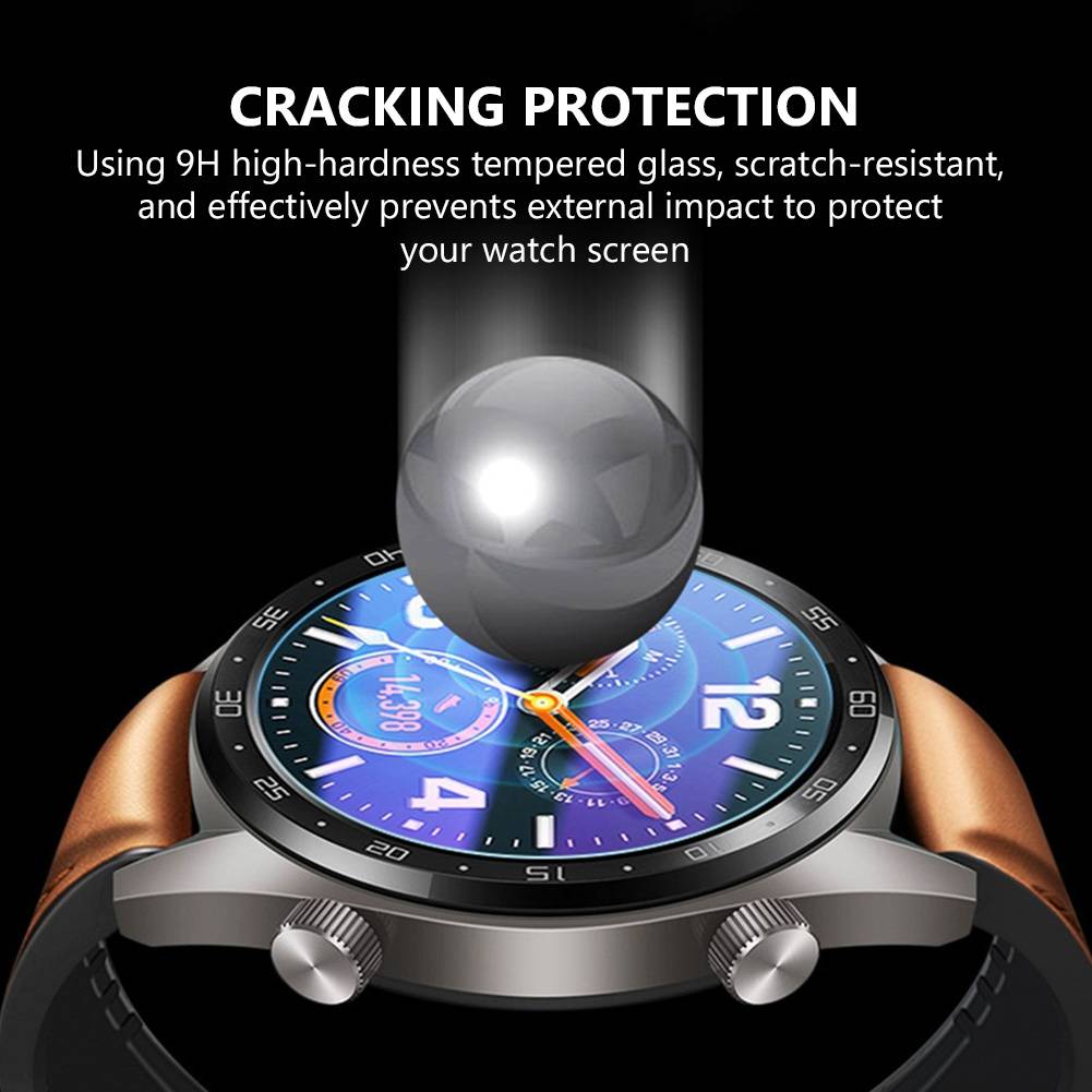 Tempered Glass Pelindung Layar Smartwatch Samsung Huawei Garmin Dw Bentuk Bulat Ukuran 26mm - 40mm