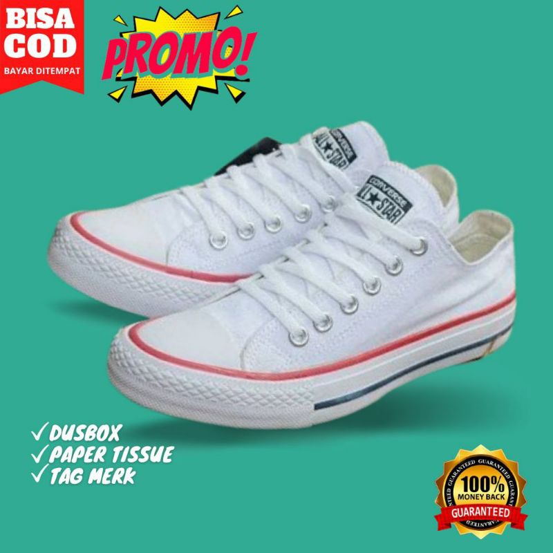 Sepatu Spatu Converse All Star Chuck Taylor Putih Pria Wanita Cowok Cewek Sneakers Canvas Alstar 70s