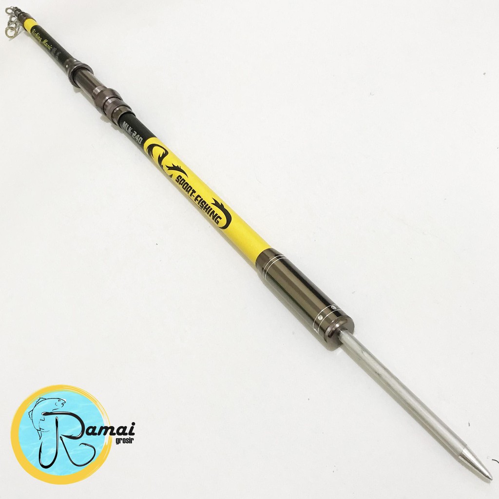 Joran Antena 210 240 270 300 Sport Fishing Dengan Tombak Warna Kuning Terang