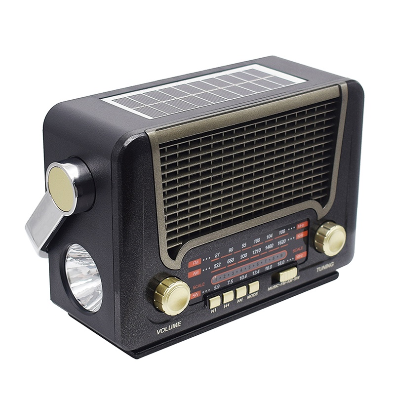 Radio Retro PortableFM/AM/SW/TF USB digunakan untuk Bluetooth Speaker Senter Bank Daya 100% ORI 527BTS