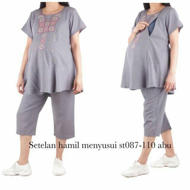 Baju hamil Setelan selutut hamil 087 stelan hamil baju menyusui