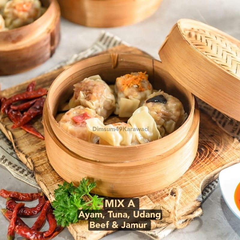 

MIX A (100 PCS) DIMSUM HARGA PABRIK TERMURAH SEJABODETABEK/FROZEN FOOD HALAL