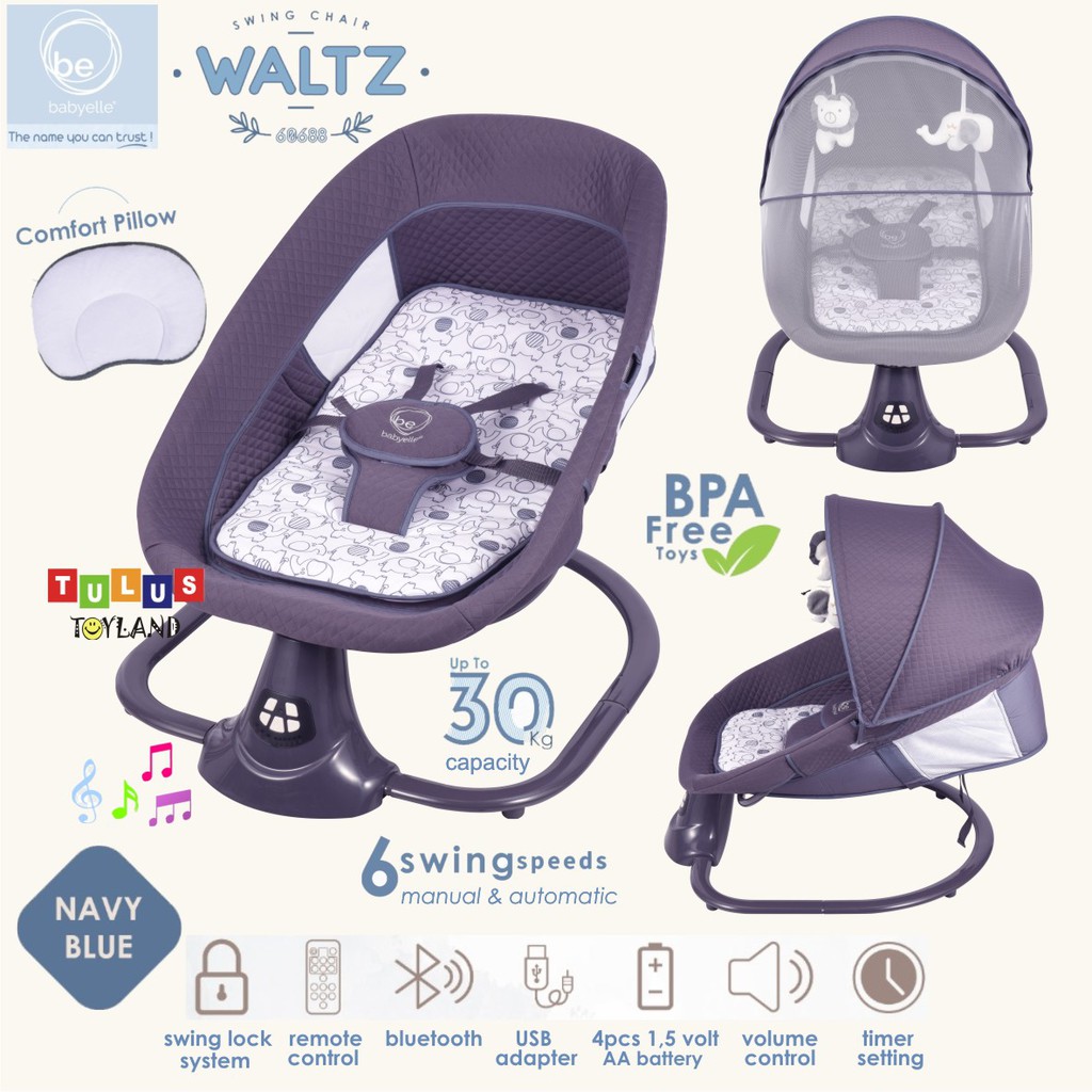 Babyelle Waltz Ayunan Bayi Otomatis 2in1 Baby Elle Chair Swing Kursi Bouncer Rocker Anak 2 in 1