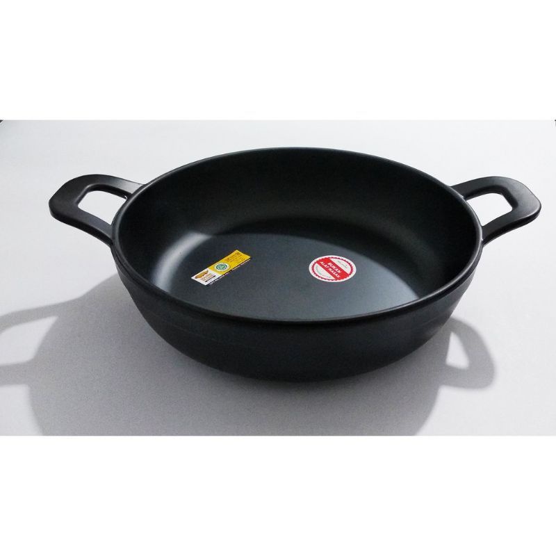 P7108A Piring melamine model penggoreng gagang kuping 8inch hitam Golden Dragon Melamine