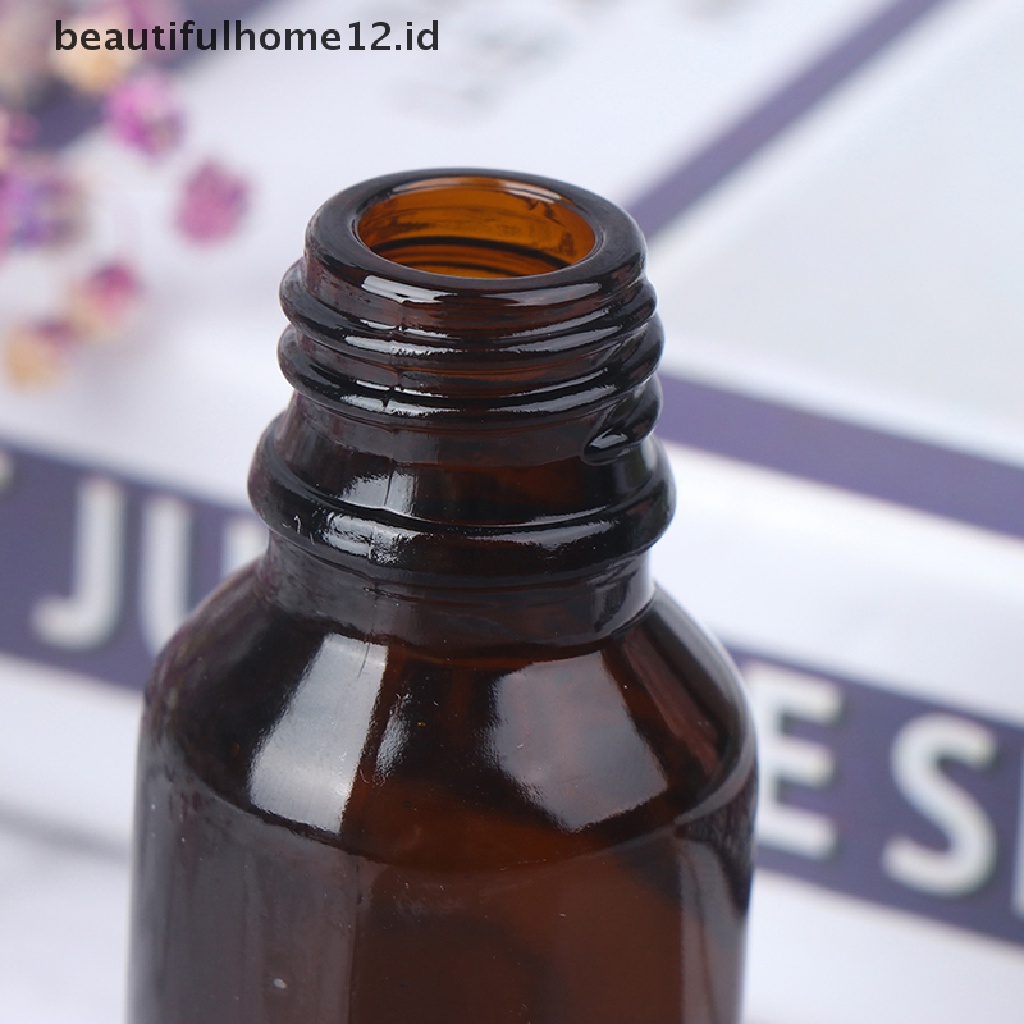 【beautifulhome12.id】 5/10/15/20/30ml Empty brown Glass Dropper Bottles with Pipette for Essential Oil .