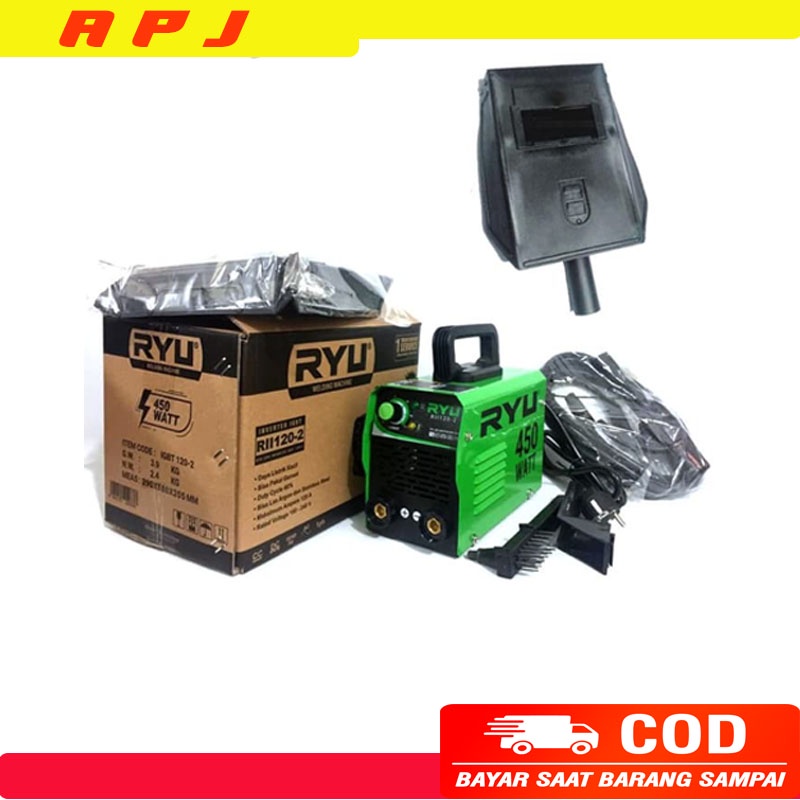 PAKET Hemat 3 ITEM Mesin Las 450 Watt RYU 120a Trafo Travo Las + Mesin Gerinda 4 inch + Bor Ryu 10mm