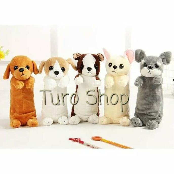 

[COD] Kotak pensil boneka anjing lucu unik tempat alat tulis KOMPLIT Kode 141