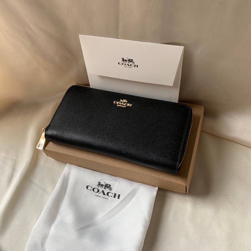 Coach Wallet Zipper Women Black
