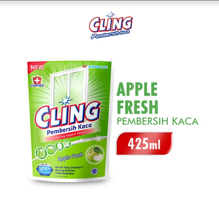 Cling Pembersih Kaca 425ml - Pouch (KEMASAN BARU)