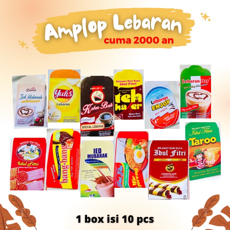 

AMPLOP LEBARAN ANGPO AMPAU AMPO ANGPAU KEMASAN MINUMAN MAKANAN JAJAN IDUL FITRI