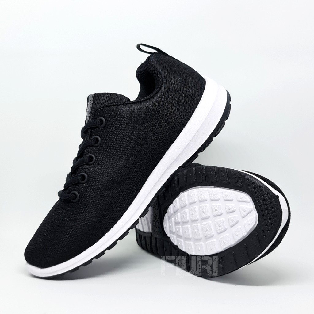 FIURI - Ando Original - Nitta 37-40 Hitam Putih - Sepatu Kets Wanita - Sepatu Sneakers Wanita - Sepatu Olahraga Sport Wanita - Sepatu Casual - Sepatu Jogging Lari Fitness Gym Senam Wanita - Sepatu Perempuan Cewek -Sepatu Sekolah Bertali SMP SMA-5