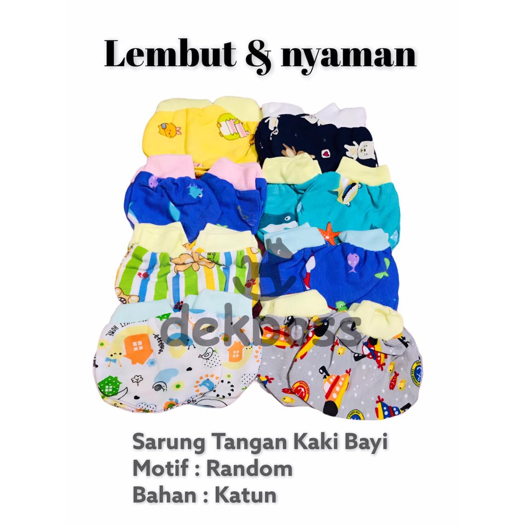 Sarung tangan kaki bayi set newborn stk sartaki bayi set murah baby mittens bahan katun premium