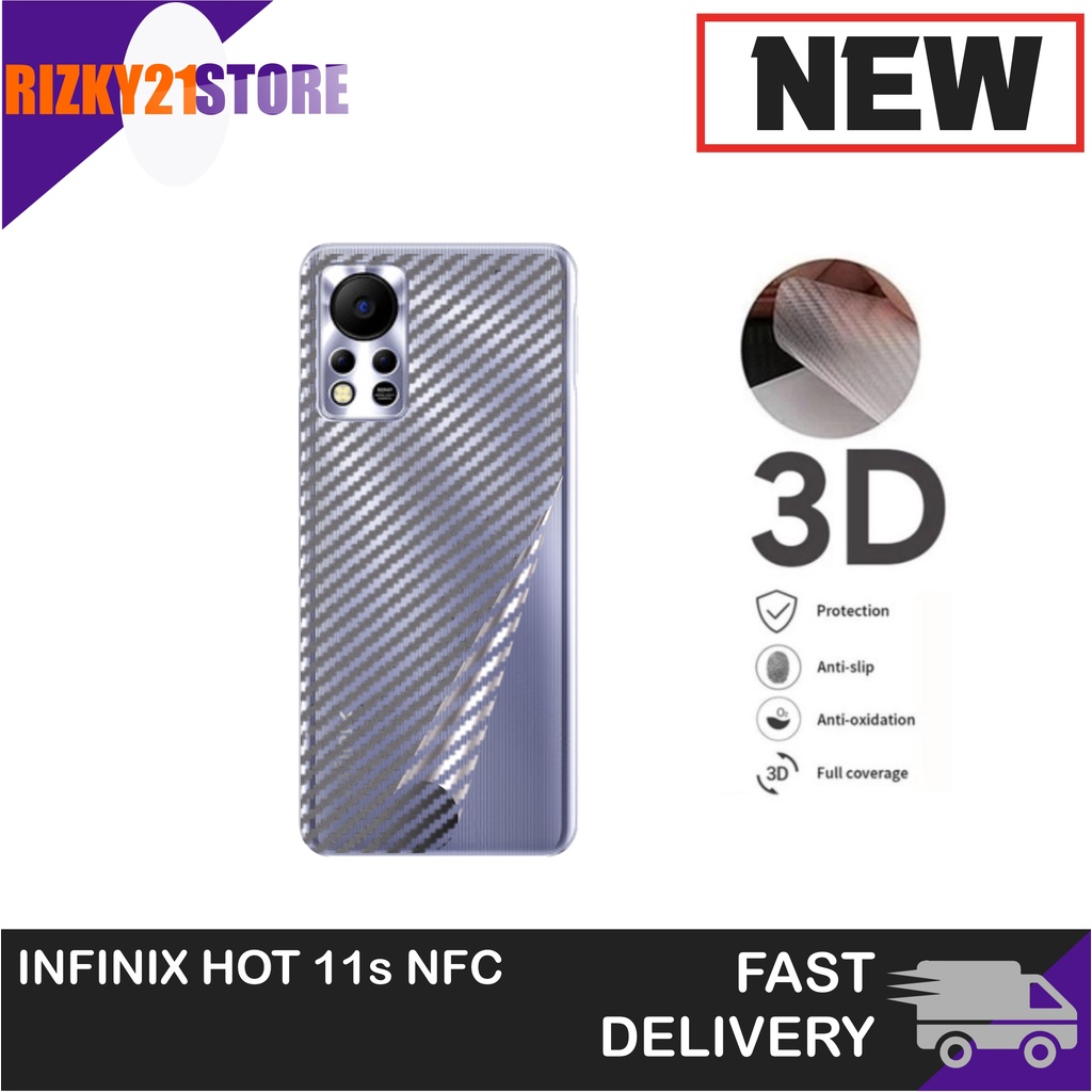 Skin Carbon Infinix Hot 11s NFC  Antigores Belakang Handphone
