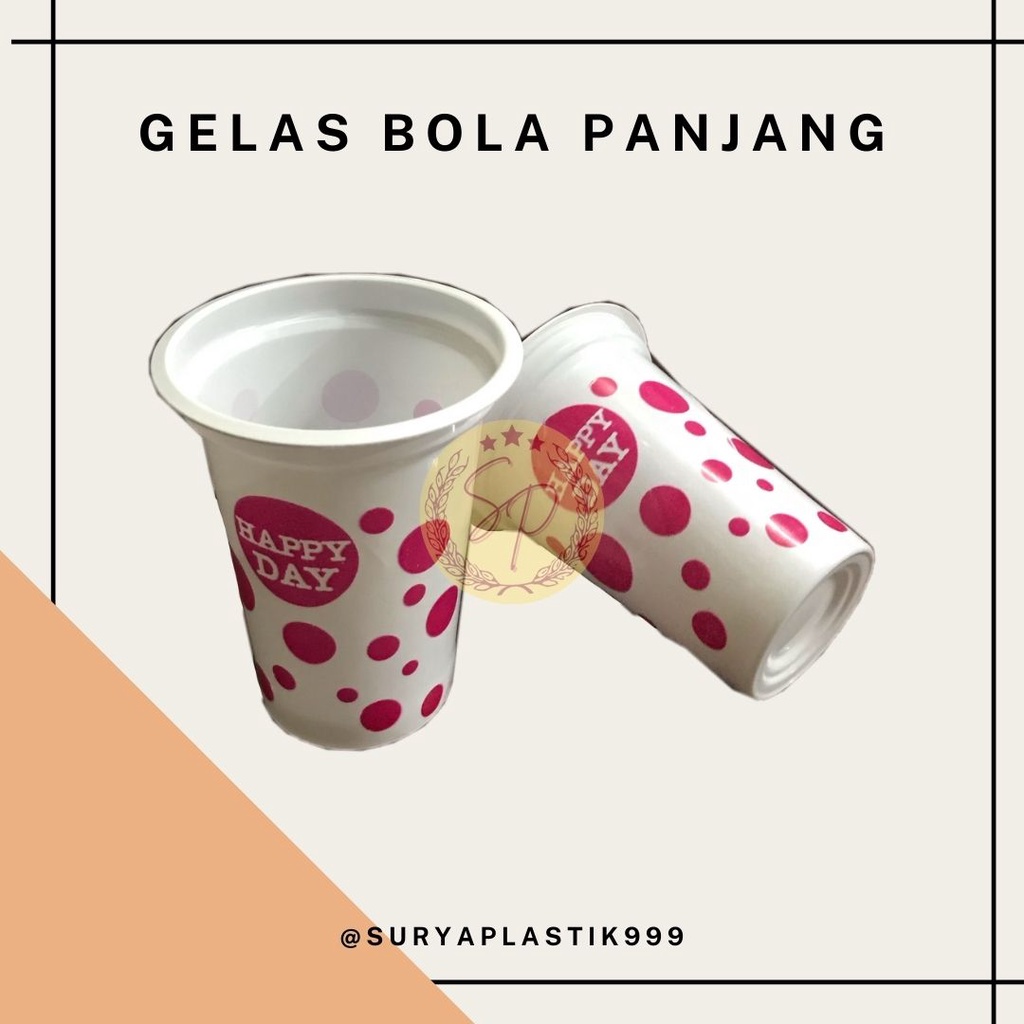 GELAS ES BUAH BOLA PLASTIK PANJANG
