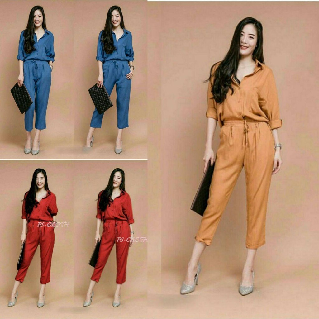REAL VIDEO VB06 Jumpsuit Panjang Polos 3WARNA / DM / Longjam / Pakaian Wanita Stylish Kekinian