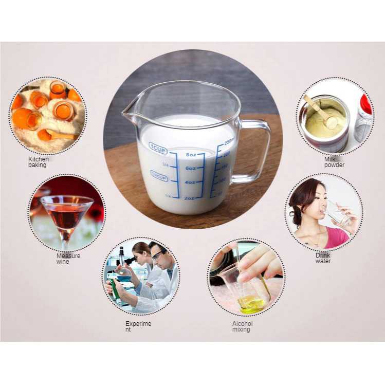 Gelas Teko Susu Kopi Teh Milk Jug Glass Pitcher 250ml Cangkir Air Minum Tahan Dingin Panas Glas Mug Kaca Berkualitas