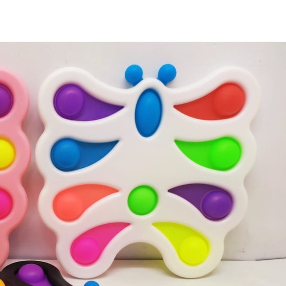 Mainan POP IT Simple Dimple Fidget 6 10 Bubble Stress Relief-10 Bubble Kupu Putih