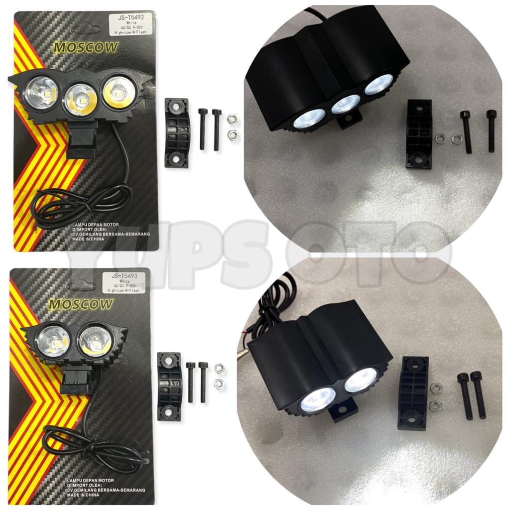 LAMPU TEMBAK OWL 3MATA LAMPU TEMBAK OWL 2MATA LAMPU SOROT LED CREE MINI OWL ULTRAFIRE 3 MATA UNIVERSAL MERK MOSCOW LED PUTIH LAMPU TEMBAK OWL CREE 3 MATA 2 MATA 3 9 - 85 VOLT CAHAYA PUTIH TERANG