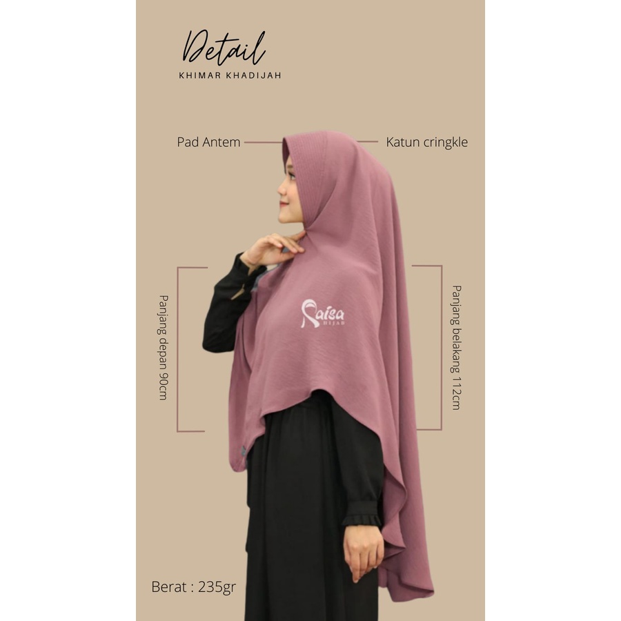Hijab Instan Wanita Dewasa Kekinian Khimar Khadijah Raisa Hijab Berbahan Katun Krinkle