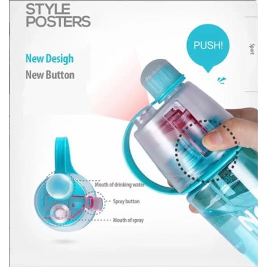 BOTOL MINUM INFUSER DEWASA SPRAY OLAHRAGA PRIA WANITA TERBAIK IMPORT BPA FREE