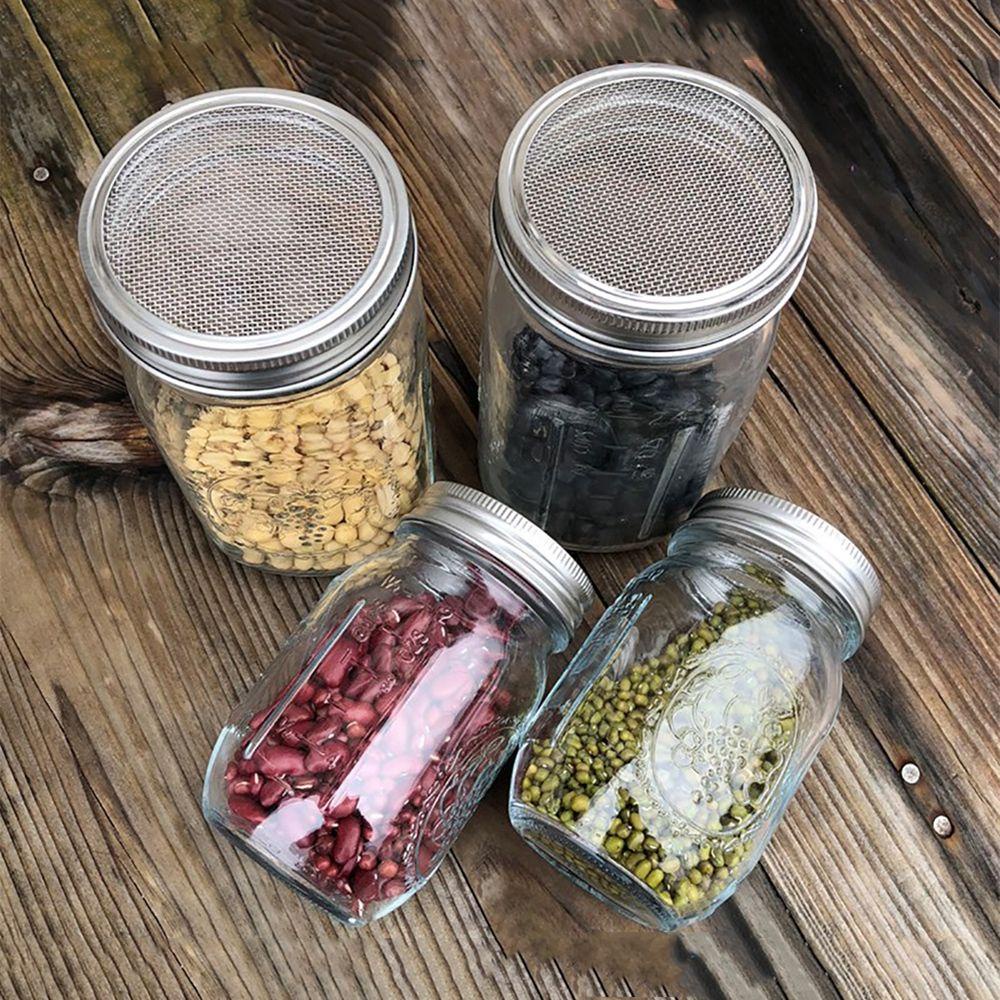 REBUY Sprouting Lid Planters Mesh Screen Strainer Untuk Nampan Pembibitan Mason Jar