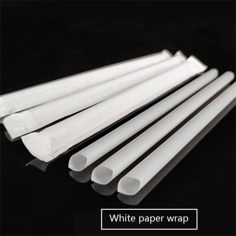 [100 Pcs Biodegradable Disposable Straws] [PLA Environmentally Friendly and Healthy Beverage Milk Tea Straws with High Temperature Resistance] [Disposable Tableware]