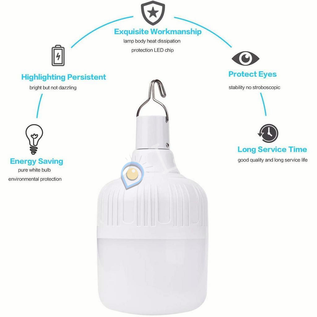 [COD] Lampu Emergency Bulb LED 100W 300W 400W 500W / Lampu Indoor Outdoor 100W / Rechargeable Lampu 500W / Lampu 300W Bulb / Lampu Darurat 100 WATT lampu emergency led