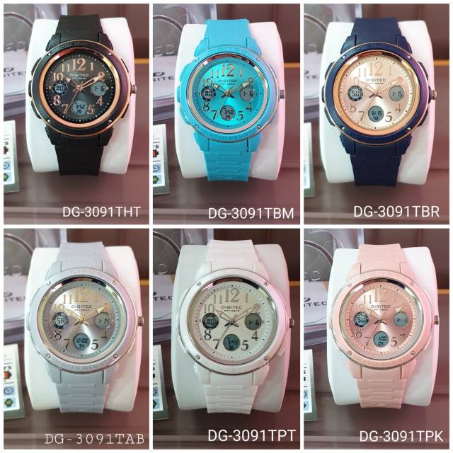 JAM DIGITEC WANITA DUAL TIME WATERPROOF